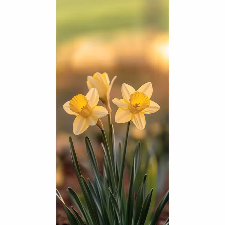 Bloemen - Geel - Wazig Behang Vlies klein -3d_website
