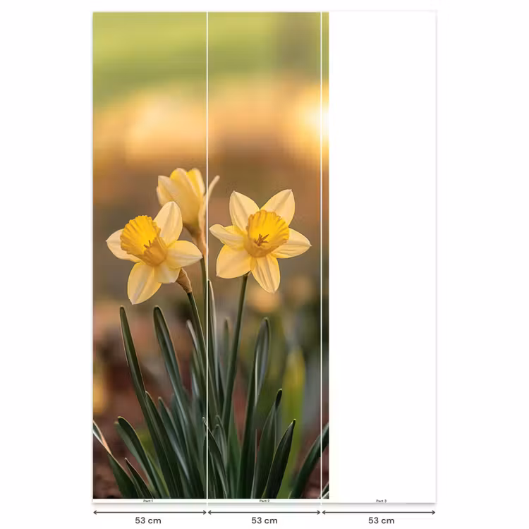 Bloemen - Geel - Wazig Behang Vlies klein -USP_banen