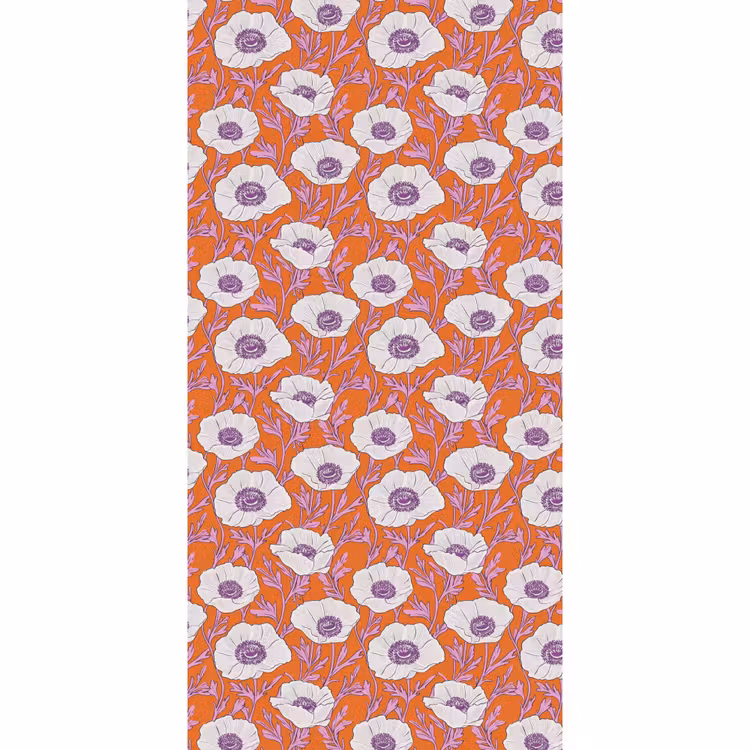Bloemen - Grafisch - Oranje Behang Vlies klein 1076 -3d_website