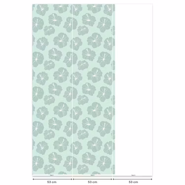 Bloemen - Hibiscus - Mint Behang Vlies klein 1076 -USP_banen