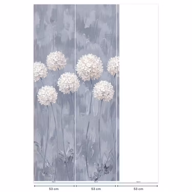 Bloemen - Illustratie - Blauw Behang Vlies klein -USP_banen