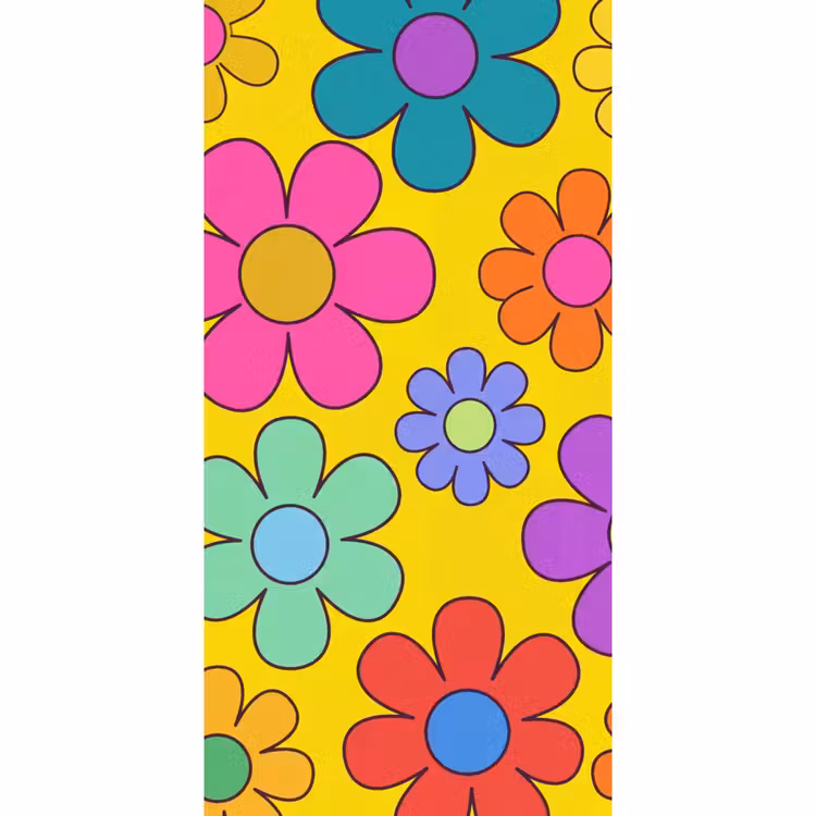 Bloemen - Illustratie - Kleurrijk Behang Vlies klein -3d_website