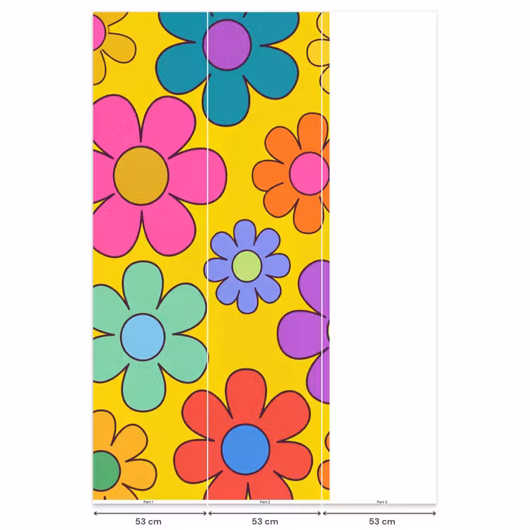 Bloemen - Illustratie - Kleurrijk Behang Vlies klein -USP_banen