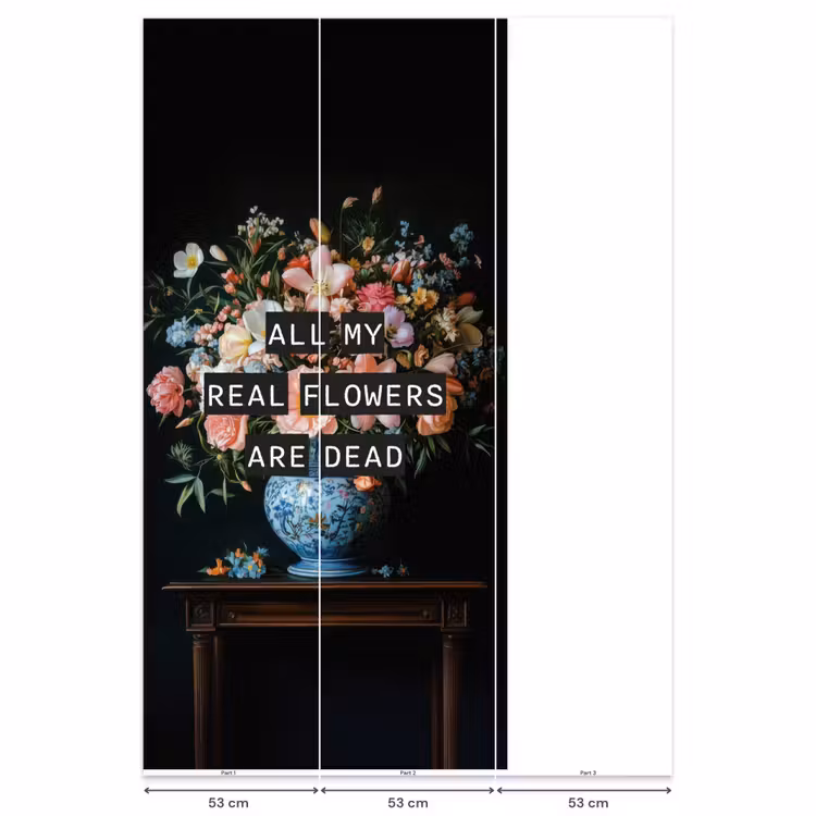 Bloemen - Art - Pastel - Quotes Behang Vlies klein -USP_banen