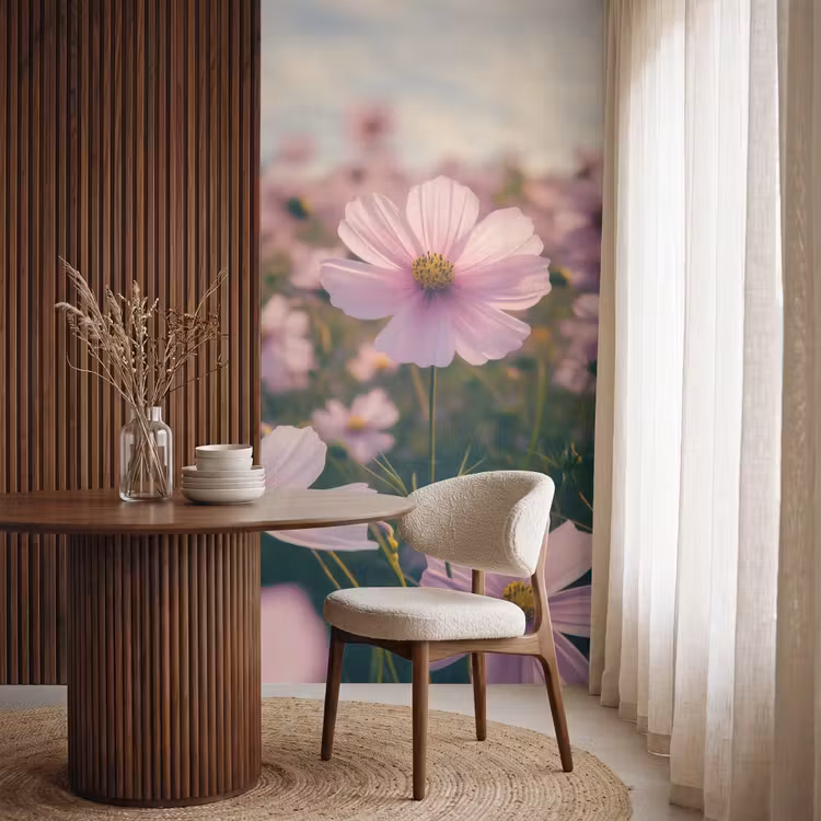 Bloemen - Paars - Wazig Behang Vlies klein -sfeer1