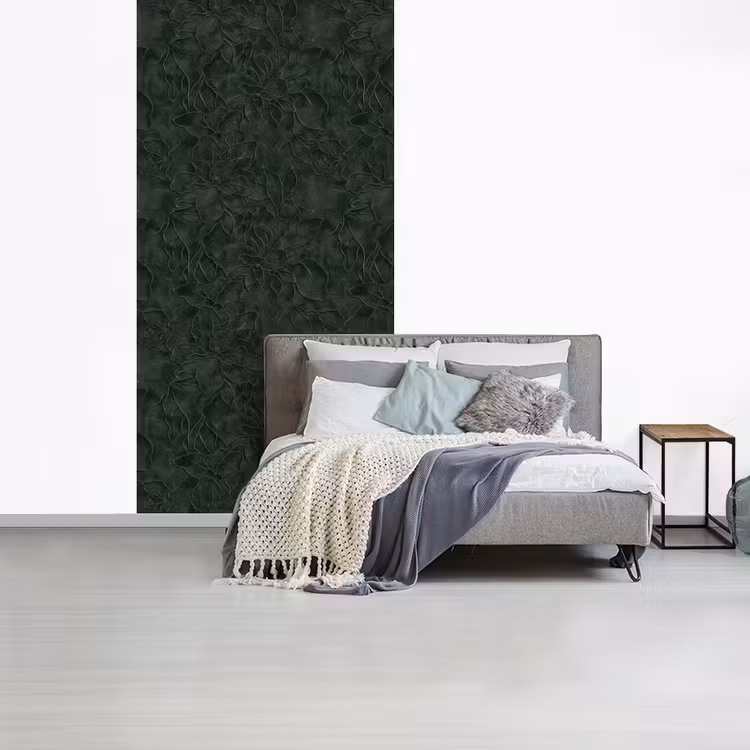 Bloemen - Lijnen - Groen fotobehang vinyl groot 64 -slaapkamer