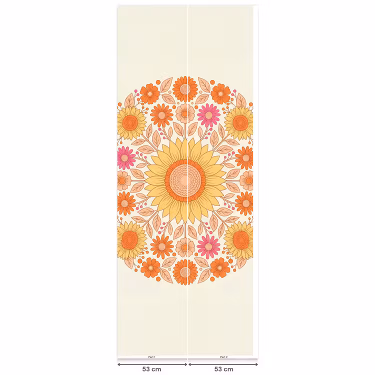 Bloemen - Mandala - Patroon - Kleurrijk Behang Vlies klein -USP_banen