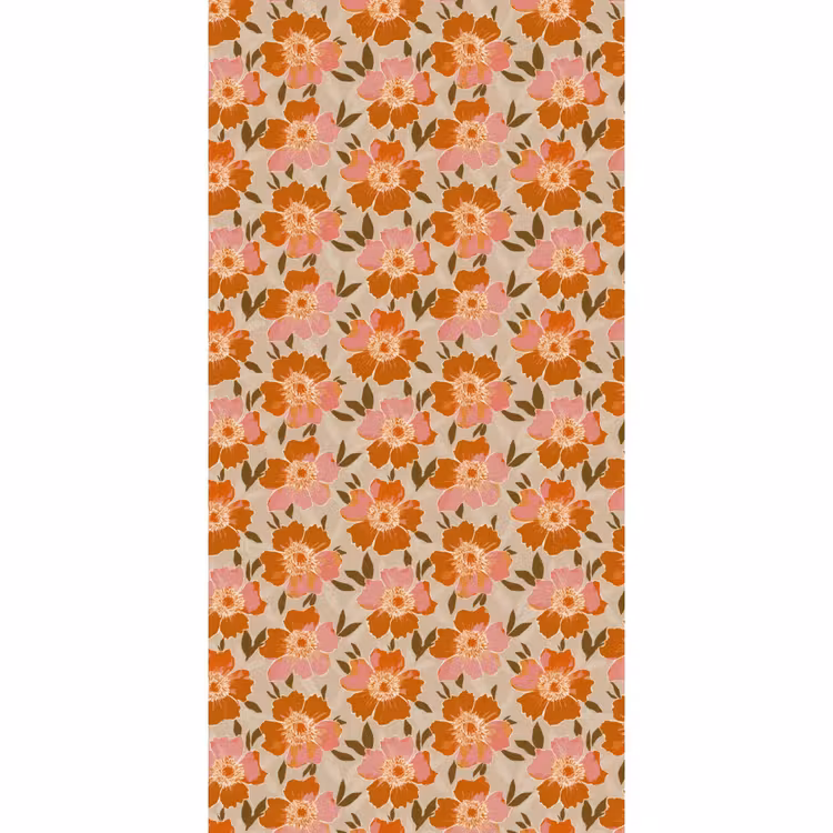 Bloemen - Motief - Retro Behang Vlies klein 1076 -3d_website