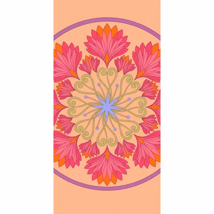 Bloemen - Patroon - Abstract - Roze - Decoratief Behang Vlies klein -3d_website