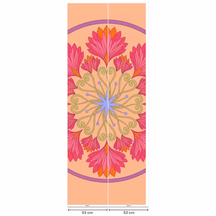 Bloemen - Patroon - Abstract - Roze - Decoratief Behang Vlies klein -USP_banen