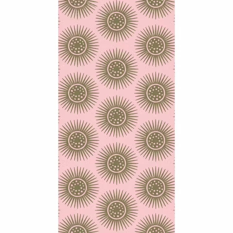 Bloemen - Patroon - Abstract - Roze - Groen Behang Vlies klein -3d_website