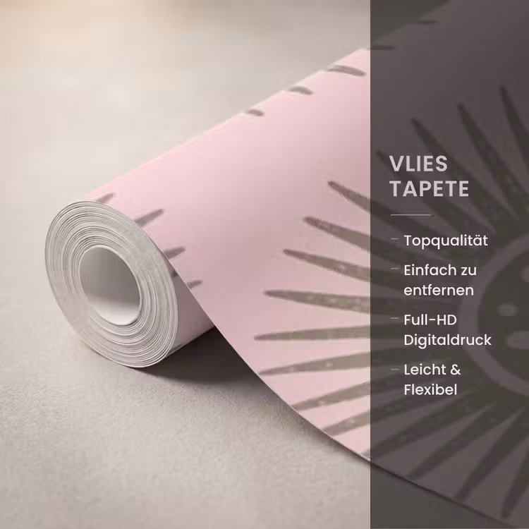 Bloemen - Patroon - Abstract - Roze - Groen Behang Vlies klein -USP_closeupDE