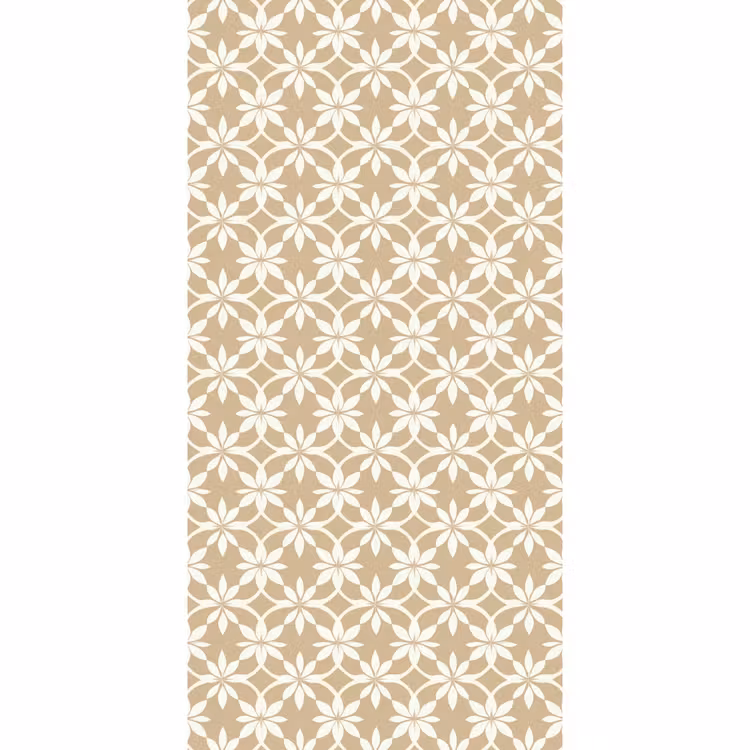 Bloemen - Patroon - Beige Behang Vlies klein 1076 -3d_website