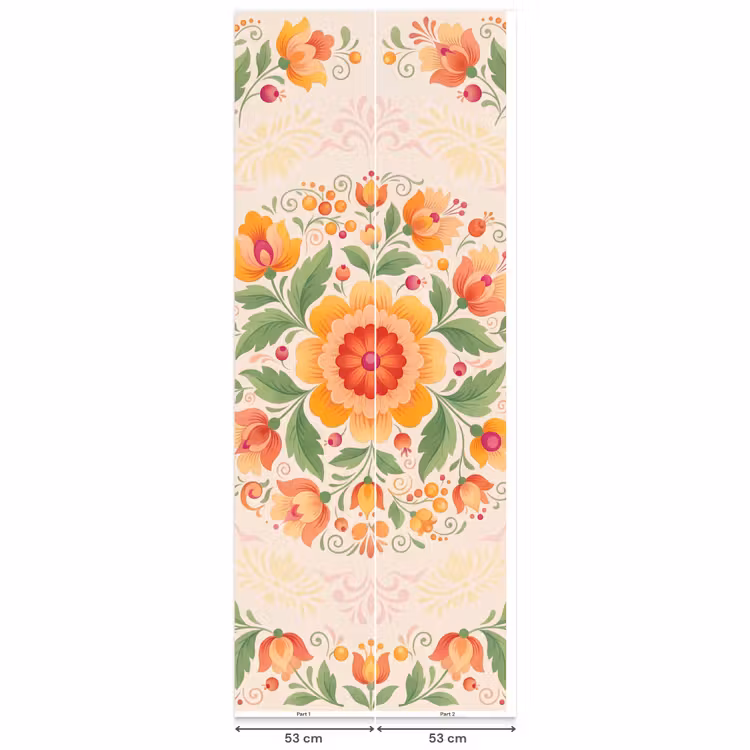 Bloemen - Patroon - Decoratief - Oranje Behang Vlies klein -USP_banen