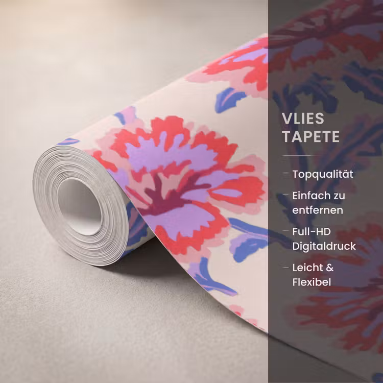 Bloemen - Patroon - Meerkleurig Behang Vlies klein 1076 -USP_closeupDE