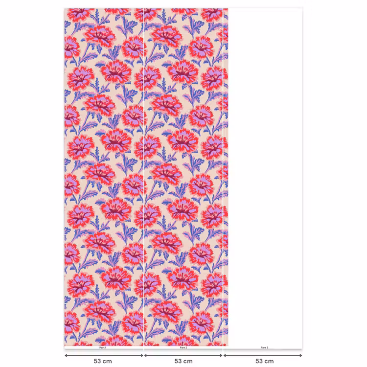 Bloemen - Patroon - Meerkleurig Behang Vlies klein 1076 -USP_banen