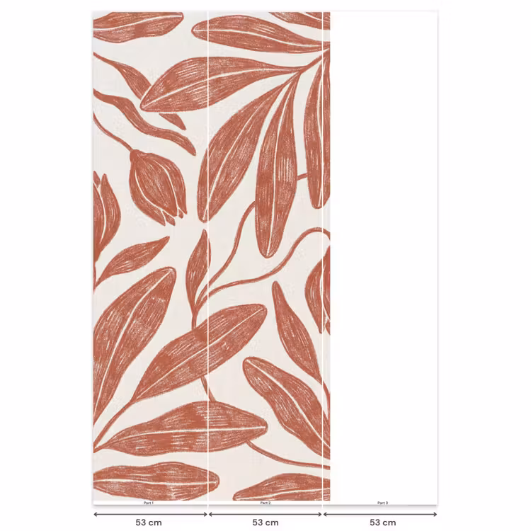 Bloemen - Patroon - Modern - Natuur - Bruin Behang Vlies klein -USP_banen