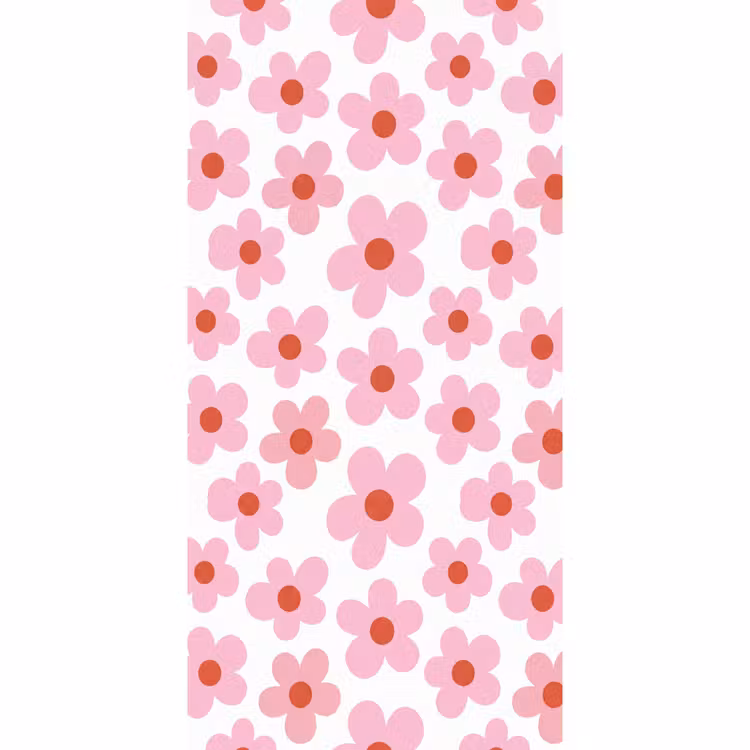 Bloemen - Patroon - Modern - Roze - Wit Behang Vlies klein -3d_website