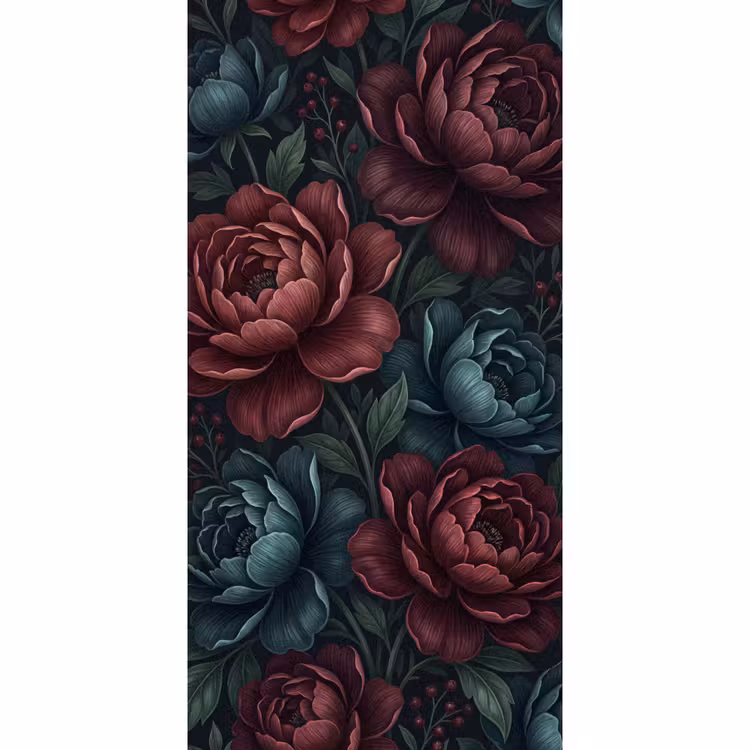 Bloemen - Patroon - Natuur - Klassiek - Donker Behang Vlies klein -3d_website