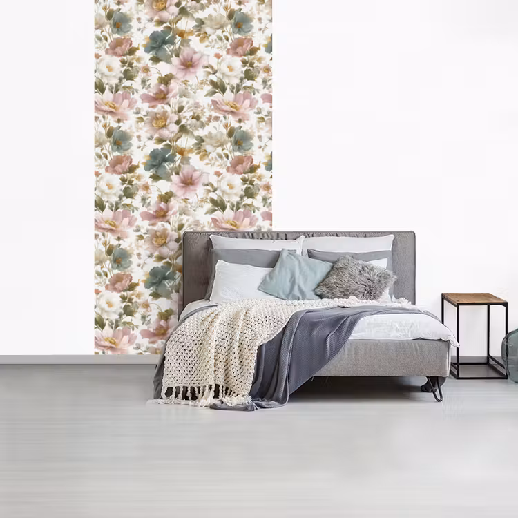 Bloemen - Patroon - Pastel fotobehang vinyl groot 64 -slaapkamer