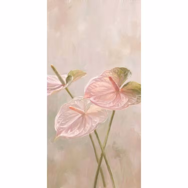 Bloemen - Pastel - Abstract - Natuur - Groen Behang Vlies klein -3d_website