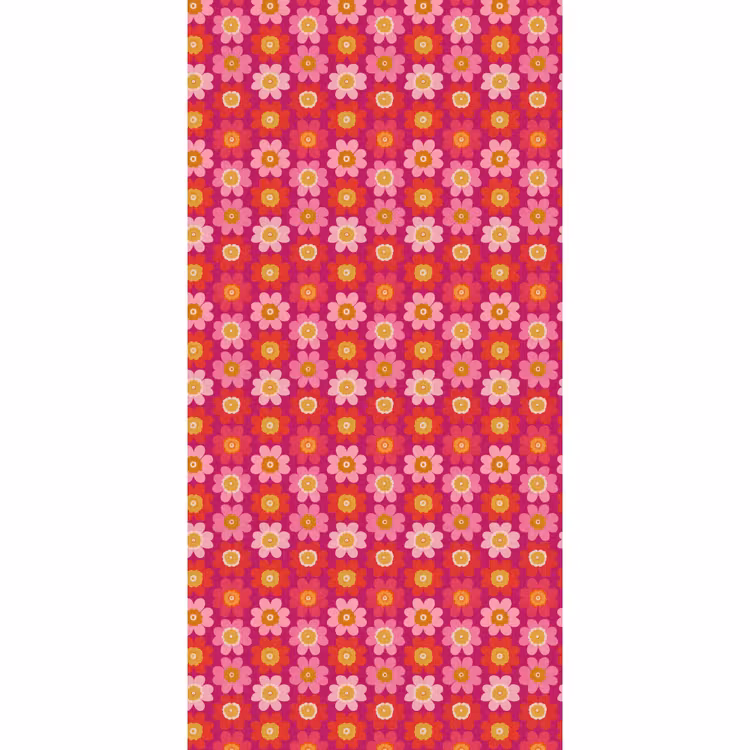 Bloemen - Retro - Kleurrijk Behang Vlies klein 1076 -3d_website
