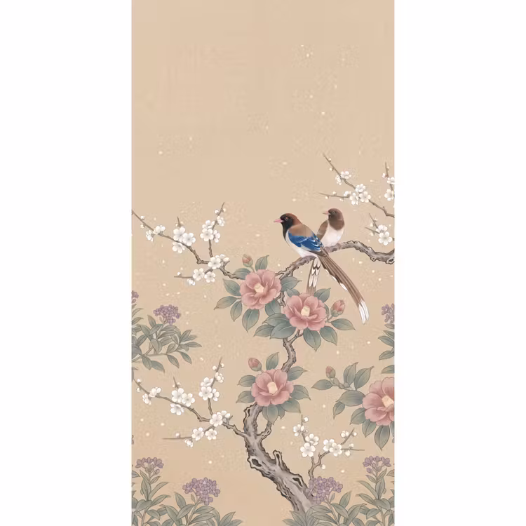 Bloemen - Vogels - Bloemen Behang Vlies klein -3d_website