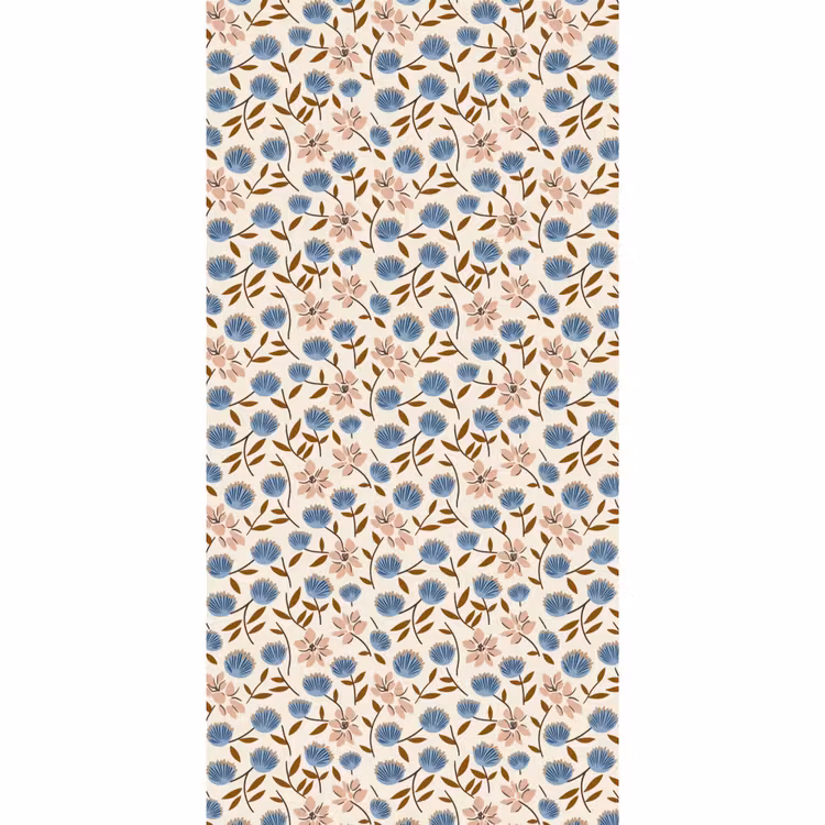 Bloemen - Wild - Blauw Behang Vlies klein 1076 -3d_website