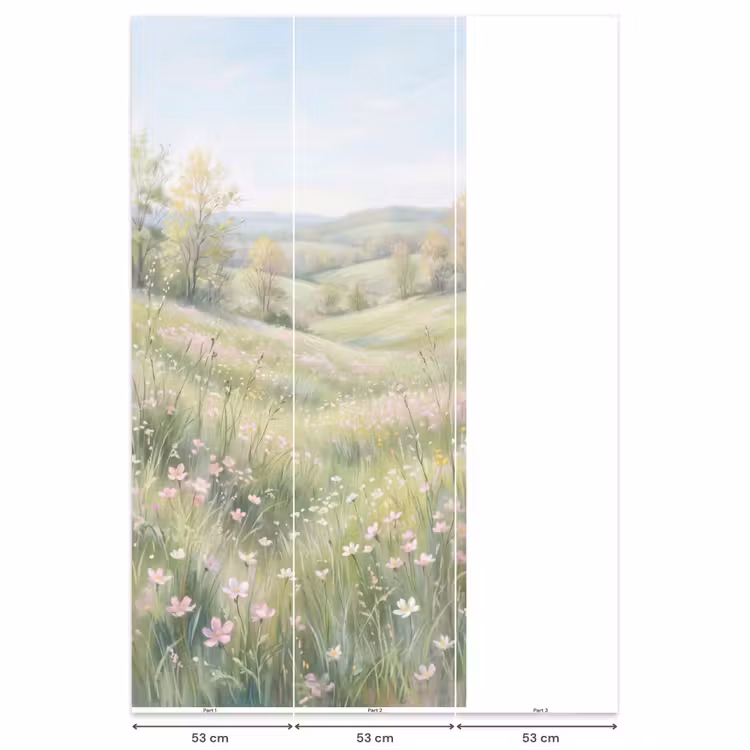 Bloemen veld - Bloemen - Groen Behang Vlies klein -USP_banen