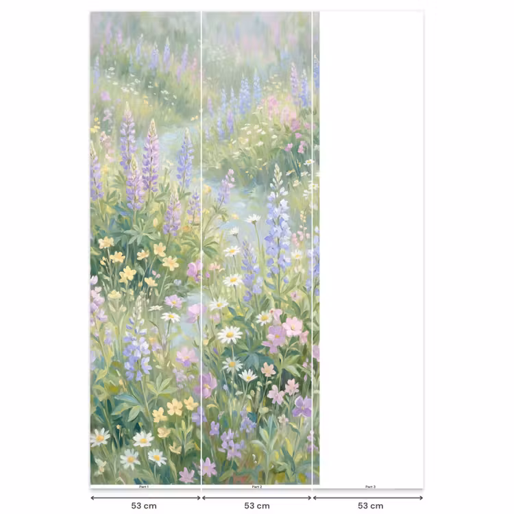 Bloemenveld - Heuvels - Kleurrijk Behang Vlies klein -USP_banen