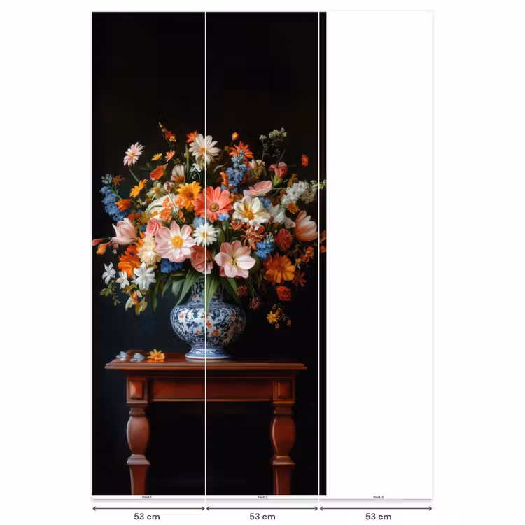 Boeket - Roze - Bloemen - Vaas Behang Vlies klein -USP_banen