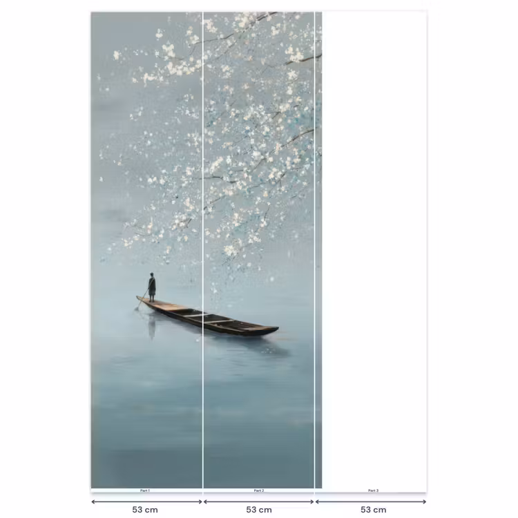 Bloesems - Minimalistisch - Wateroppervlak - Boot Behang Vlies klein -USP_banen