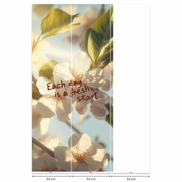 Bloesems - Zonlicht - Quote - Wit Behang Vlies klein -USP_banen