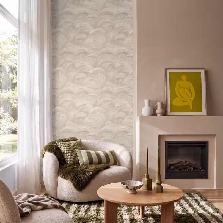Bogen - Patroon - Beige Behang Vlies klein 1076 -sfeer2