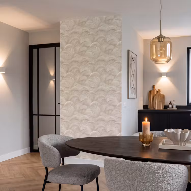 Bogen - Patroon - Beige Behang Vlies klein 1076 -sfeer3