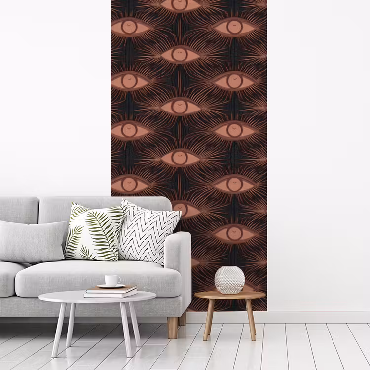Boheems - Oog - Bruin fotobehang vinyl groot 64 -woonkamer