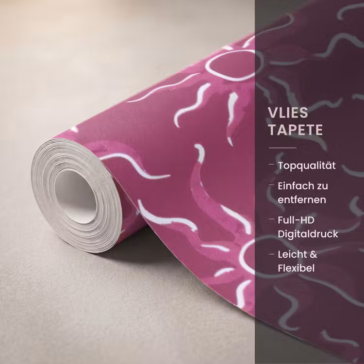 Bohemian - Zon - Magenta Behang Vlies klein 1076 -USP_closeupDE