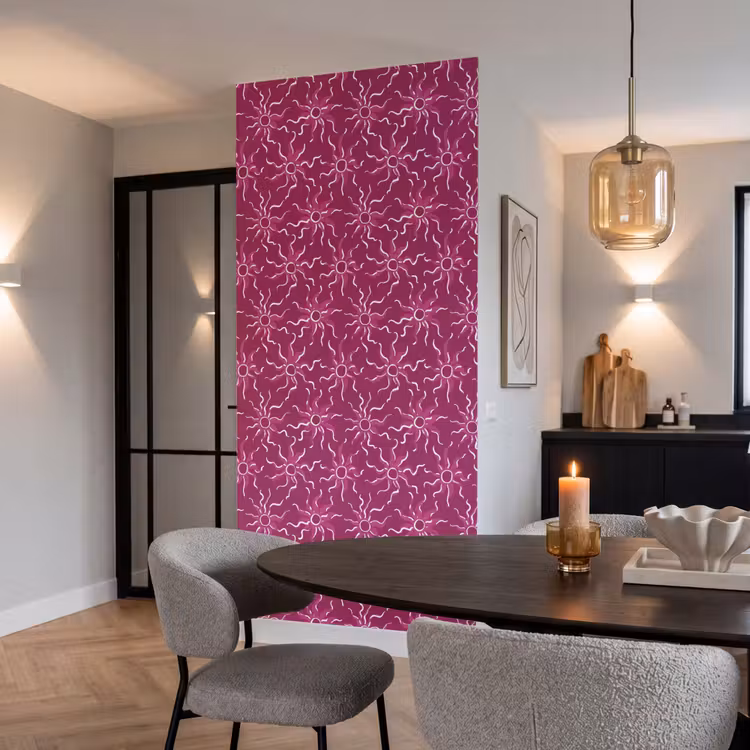 Bohemian - Zon - Magenta Behang Vlies klein 1076 -sfeer3