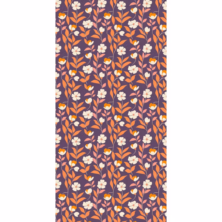 Boho - Vintage - Paars Behang Vlies klein 1076 -3d_website