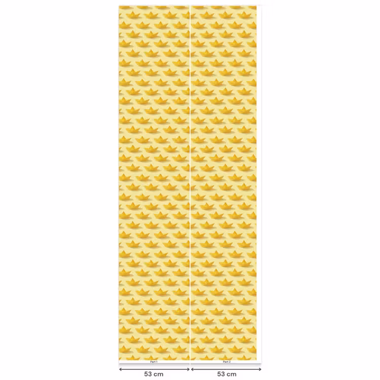 Bootjes - Origami - Creatief - Geel Behang Vlies klein 1076 -USP_banen