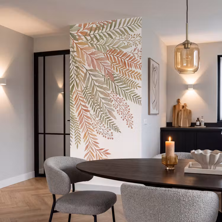 Botanisch - Aquarel - Kleurrijk Behang Vlies klein -sfeer3