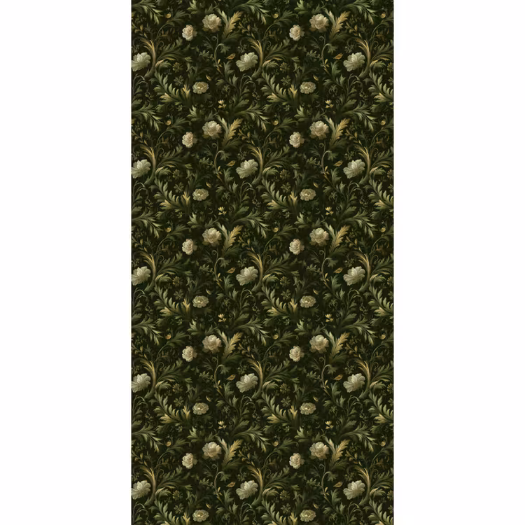 Botanisch - Naadloos - Bloemen Behang Vlies klein 1076 -3d_website
