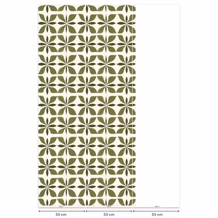 Botanisch - Retro - Groen Behang Vlies klein 1076 -USP_banen