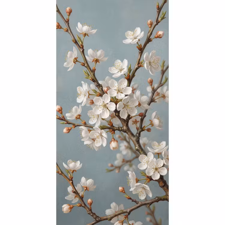 Botanisch - Stilleven - Blauw Behang Vlies klein -3d_website