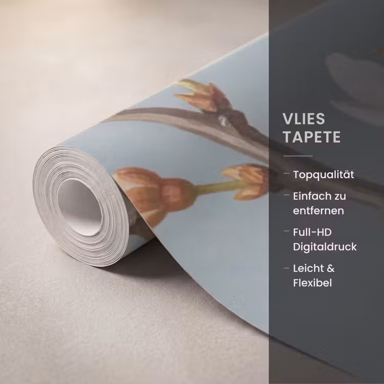 Botanisch - Stilleven - Blauw Behang Vlies klein -USP_closeupDE