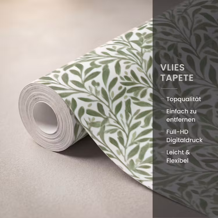 Botanisch - Takken - Groen Behang Vlies klein 1076 -USP_closeupDE