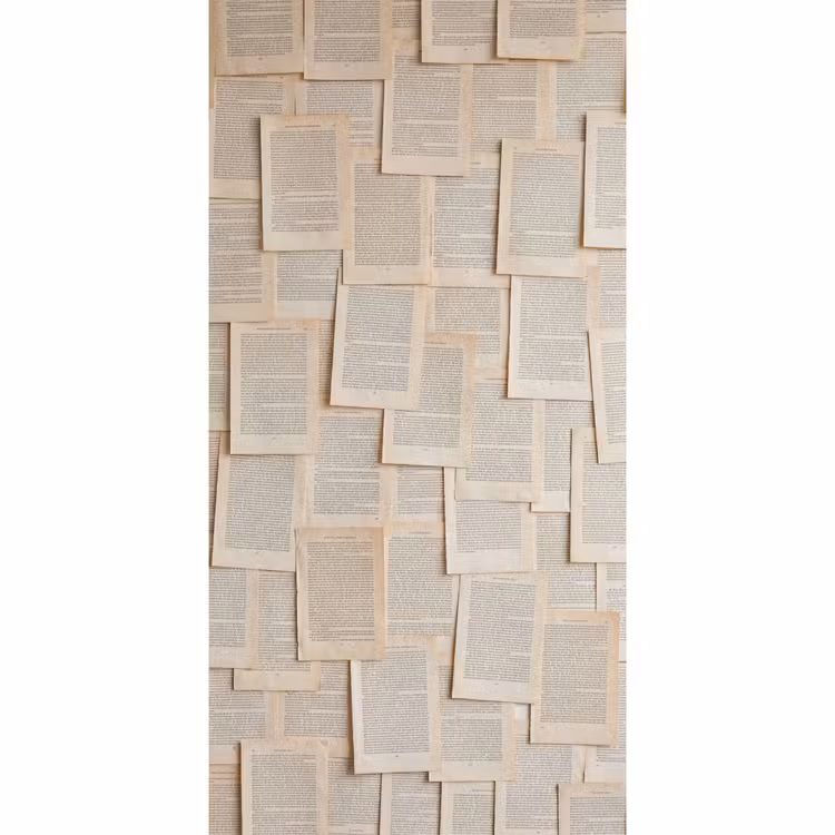 Boekpagina - Collage - Literatuur - Vintage - Beige Behang Vlies klein -3d_website