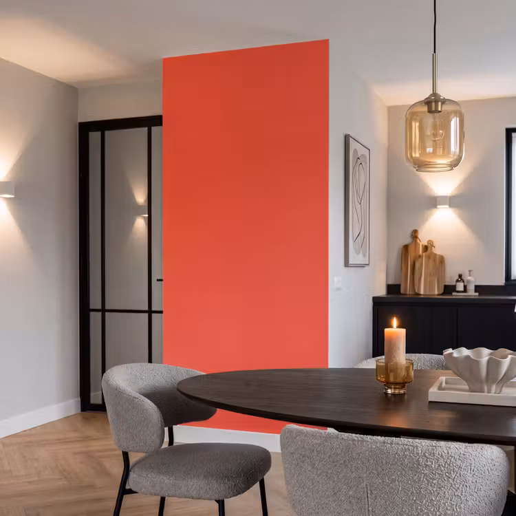 Burnt - Coral - Oranje Behang Vlies klein 1076 -sfeer3