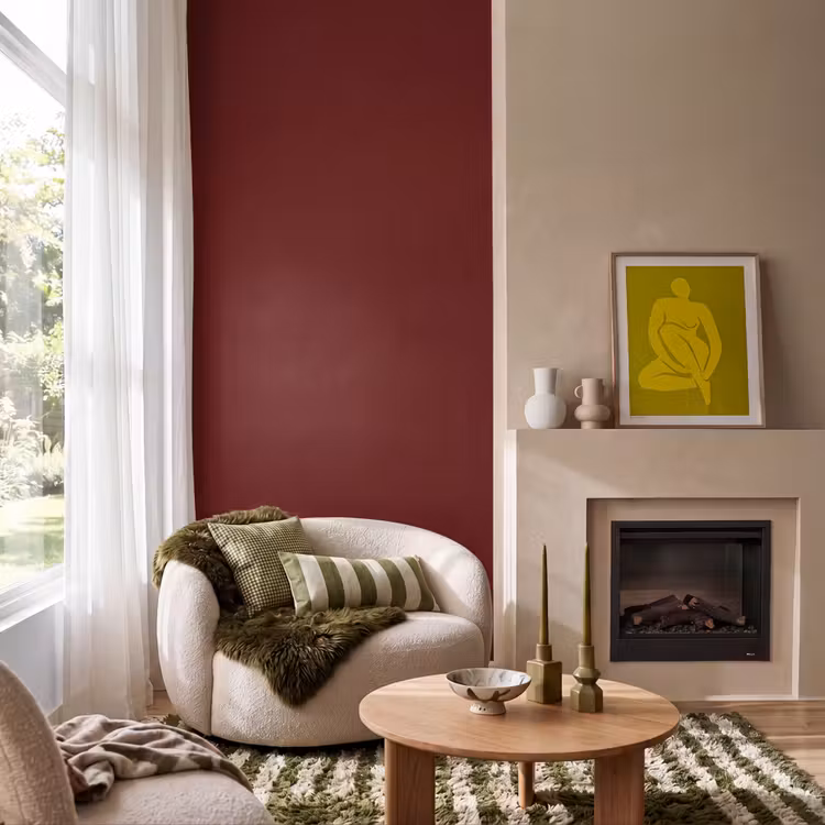 Burnt - Mahogany - Rood Behang Vlies klein 1076 -sfeer2