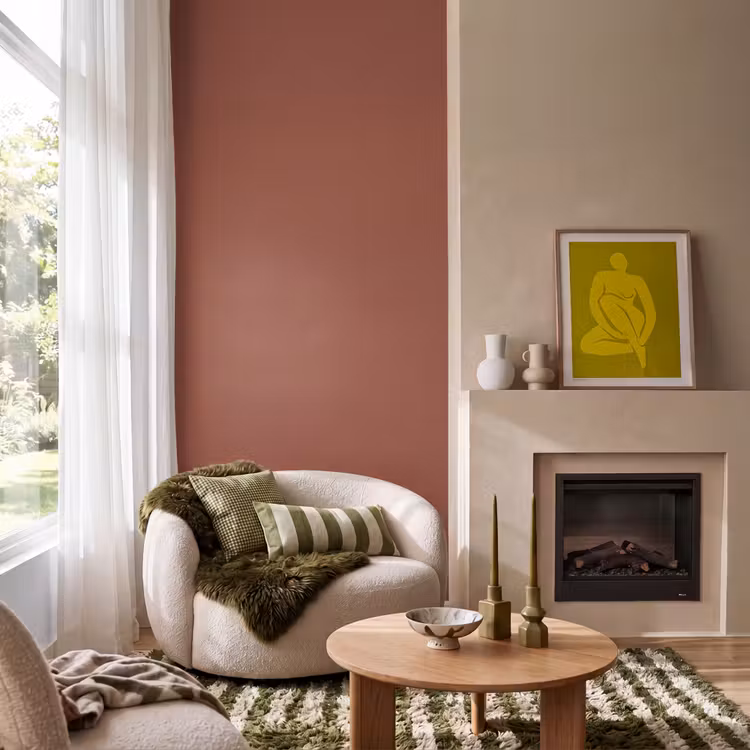 Burnt - Mahogany - Terracotta Behang Vlies klein 1076 -sfeer2